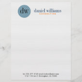 Minimale moderne blauwe cirkel en wit briefhoofd sjabloon (Voorkant)