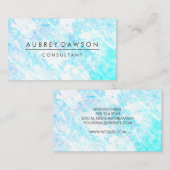 Minimale moderne, blauwe, witte grunge textuur visitekaartje (Voorkant / Achterkant)