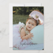 Minimale moderne bloem 1ste verjaardag kaart (Achterkant)