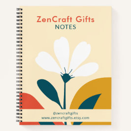 Minimale Moderne Bloem Terracotta Mosterdgroen Notitieboek