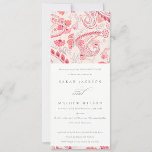 Minimale moderne Blush Paisley Typografie Verlovin Kaart