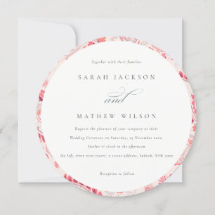 Minimale Moderne Blush Paisley Typography Wedding Kaart