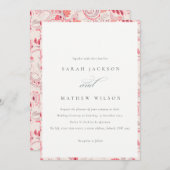 Minimale Moderne Blush Paisley Typography Wedding Kaart (Voorkant / Achterkant)