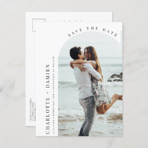 Minimale moderne boogfoto Opslaan Datum Briefkaart