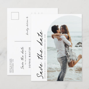 Minimale moderne boogfoto Opslaan Datum Briefkaart