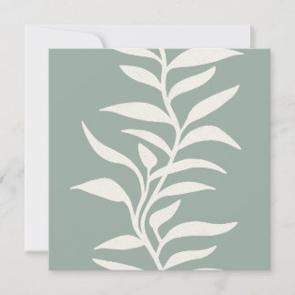 Minimale Moderne Botanische in Flow Sage Groen Notitiekaartje
