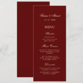 Minimale Moderne Bourgondische Gouden Moslim Trouw Menu (Voorkant / Achterkant)