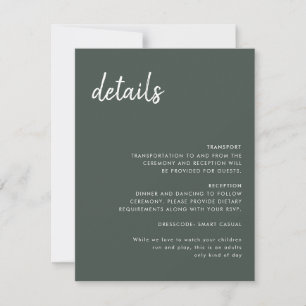 Minimale moderne bruiloft details behuizing Kaart