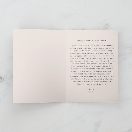 Minimale moderne bruiloft gelofte boek | Zijn gelo Aankondiging (Binnen)