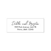 Minimale moderne bruiloft retour adres 	rubberstempel (Afrduk)