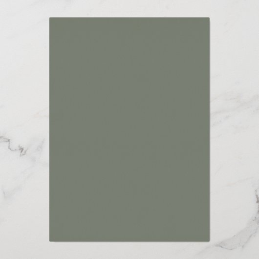 Minimale moderne bruinkoolbruidjes folie uitnodiging (Achterkant)