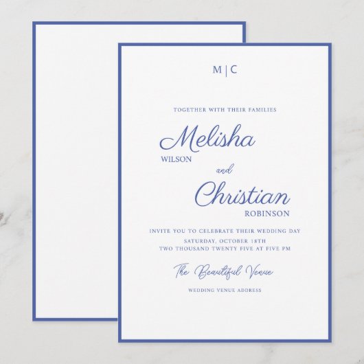 Minimale Moderne Calligrafie Weddenschap Kaart (Voorkant / Achterkant)