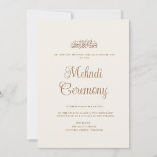 Minimale moderne crème Henna Mehndi Moslim Ceremon Kaart