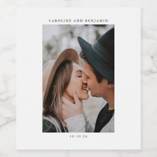 Minimale moderne datum van de Aangepaste bruiloft Wijn Etiket (Enkel label)