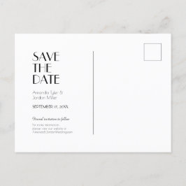 Minimale moderne deco-weddenschap aankondigingskaart