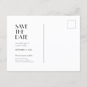Minimale moderne deco-weddenschap aankondigingskaart