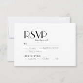Minimale moderne deco-weddenschap RSVP kaartje (Voorkant)