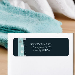 Minimale moderne donkerblauwe reinigingsdiensten etiket