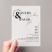 Minimale moderne eenvoudige bruiloft acryl uitnodigingen (Insitu (Draagbaar))