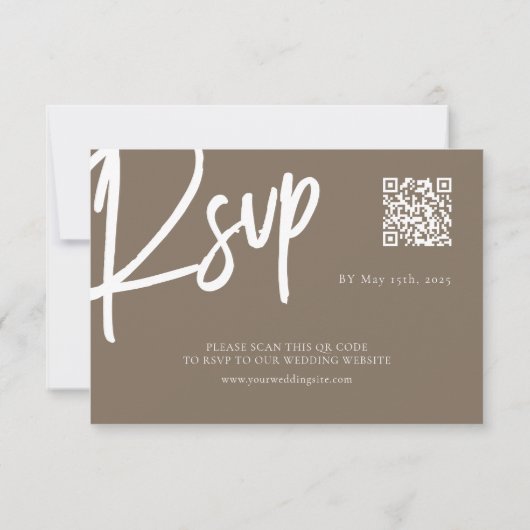 Minimale moderne eenvoudige bruiloft RSVP kaartje (Achterkant)