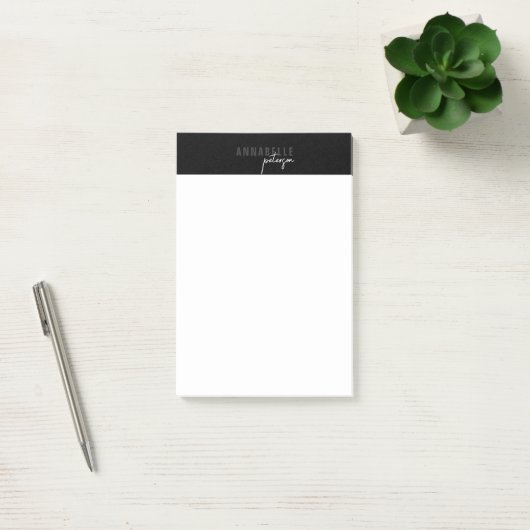 Minimale moderne, eenvoudige zwart-wit post-it® notes (Kantoor)