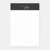 Minimale moderne, eenvoudige zwart-wit post-it® notes (Voorkant)