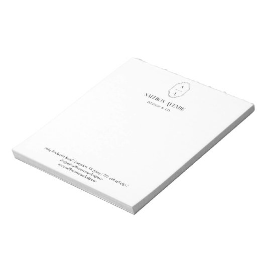 Minimale Moderne Elegant Custom Logo Monogram Cres Notitieblok (Gedraaid)