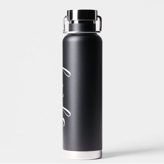 Minimale Moderne Elegant Script Persoonlijke naam Waterfles (Achterkant)