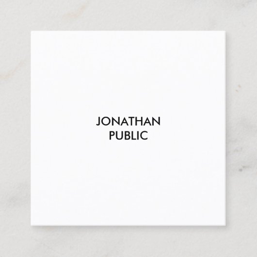 Minimale moderne, elegante Sjabloon voor schoon on Vierkante Visitekaartje (Voorkant)