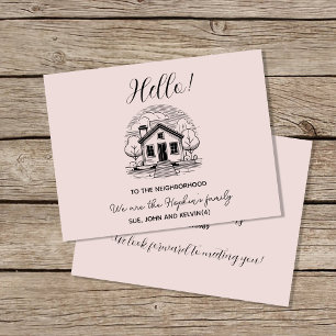Minimale moderne familienaam ansichtkaart Aangep Briefkaart