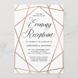 Minimale moderne Faux Roos Gold Evening Kaart