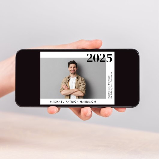 Minimale moderne foto-Afstuderen Aankondiging