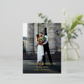 Minimale moderne foto bruiloft Dank u Folie Uitnodiging Briefkaart (Staand Voorkant)