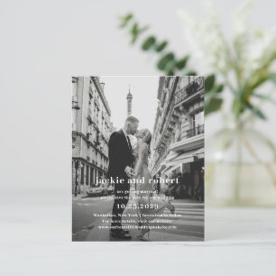 Minimale moderne foto budget bruiloft Save the Dat