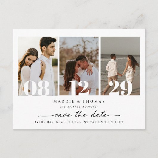 Minimale moderne foto Opslaan Datum uitnodiging (Voorkant)