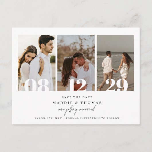 Minimale moderne foto Opslaan Datum uitnodiging (Voorkant)