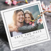 Minimale moderne foto zwart wit save the date