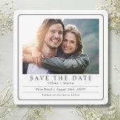 Minimale moderne foto zwart wit save the date