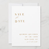 Minimale moderne fotobruiloft save the date (Achterkant)
