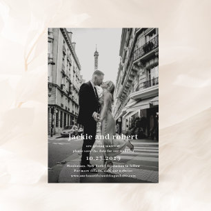 Minimale moderne fotobruiloft save the date