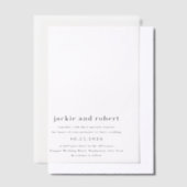 Minimale moderne fotobruiloft vellum uitnodigingen (Offset)