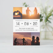 Minimale moderne fotocollage Typografie Weddenscha Save The Date (Staand voorkant)