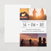Minimale moderne fotocollage Typografie Weddenscha Save The Date (Voorkant / Achterkant)