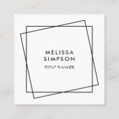 Minimale moderne geometrische zwart-wit en wit vierkante visitekaartje (Voorkant)