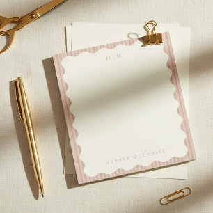 Minimale moderne gepersonaliseerde blush notitiebl notitieblok