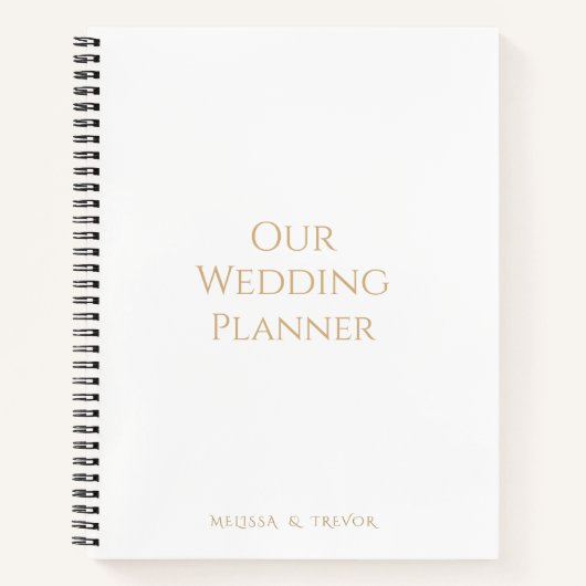 Minimale moderne gouden script onze trouwplanner notitieboek (Voorkant)