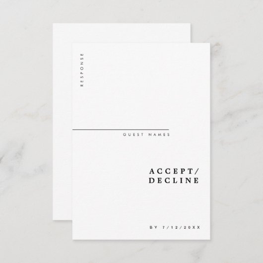 Minimale moderne grafische typografie RSVP kaartje (Voorkant / Achterkant)