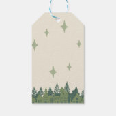 Minimale moderne groene kerstdorp cadeaulabel (Achterkant)