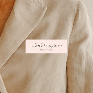 Minimale moderne handschrijflettertype Blush roze Naamplaatje