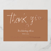 Minimale moderne hart- en scripttrouwkaart  folie uitnodiging (Voorkant)